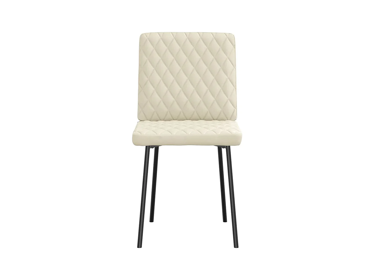 Sillas de comedor 2 unidades cuero sintético crema