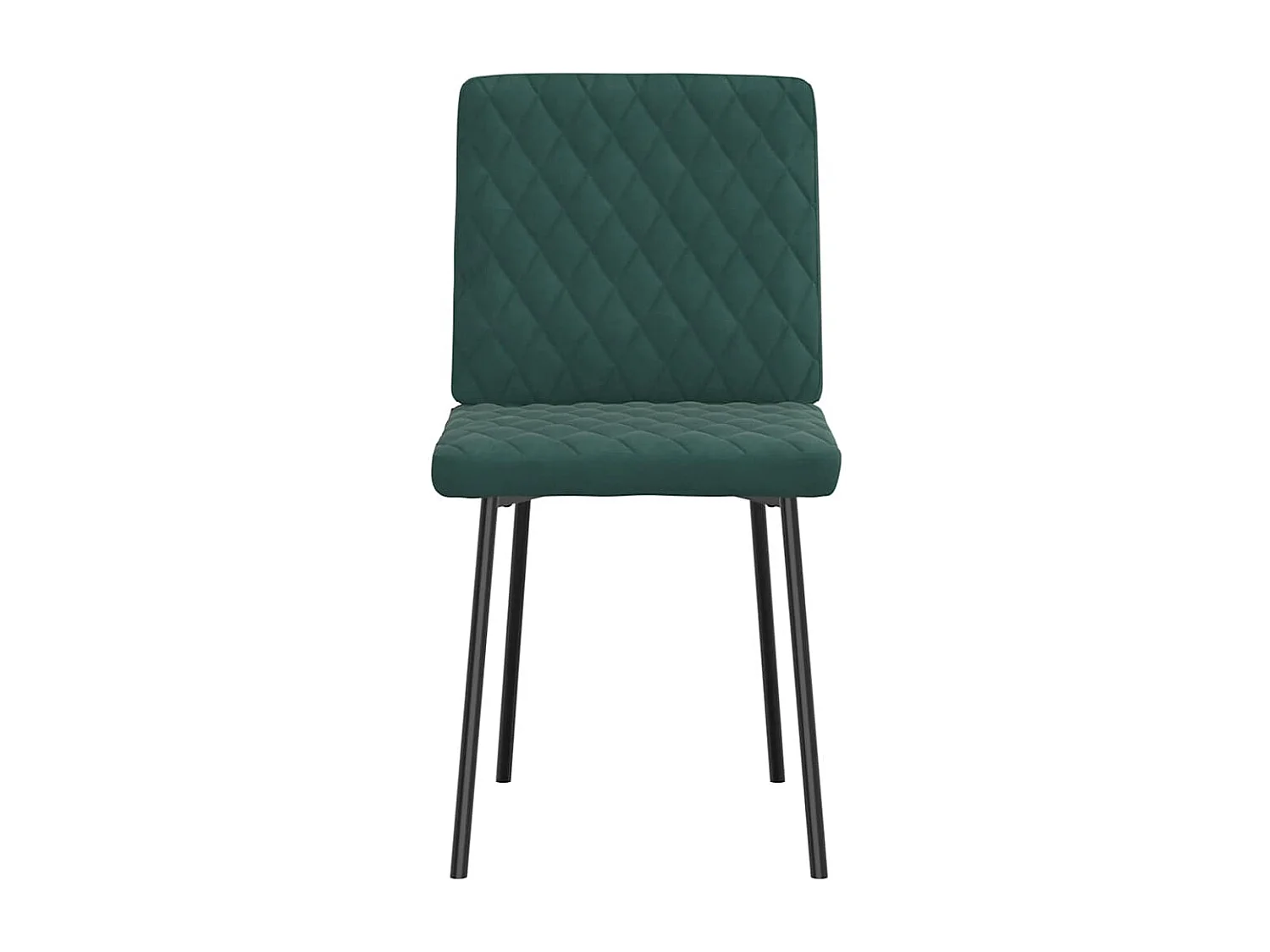 Chaises à manger lot de 2 Vert foncé Velours