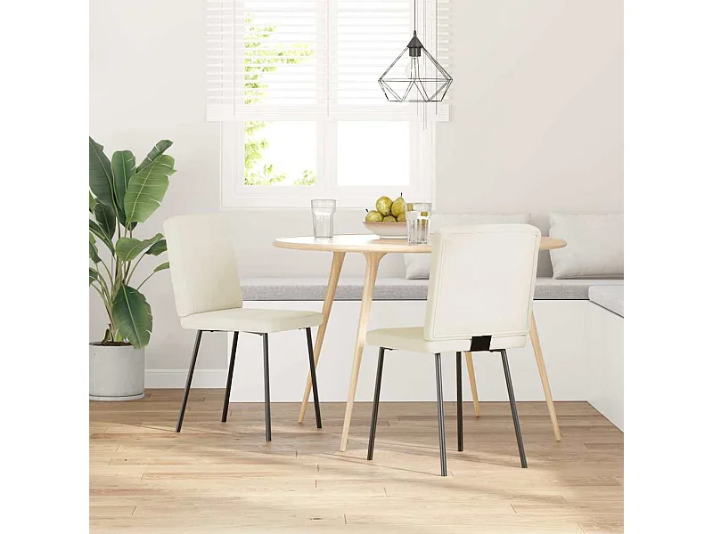 Cadeiras de jantar 2 peças veludo cor creme