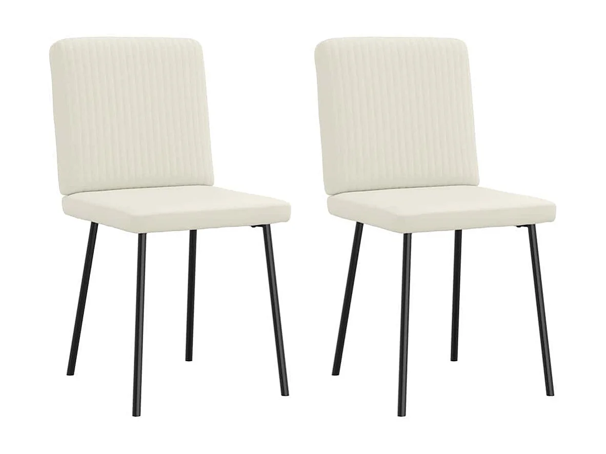 Chaises à manger lot de 2 Crème Velours