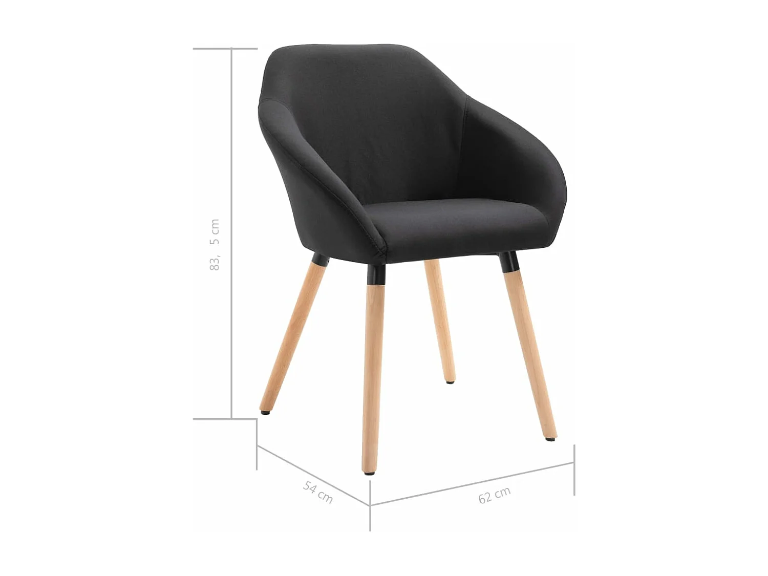 Sillas de comedor 4 unidades tela negras