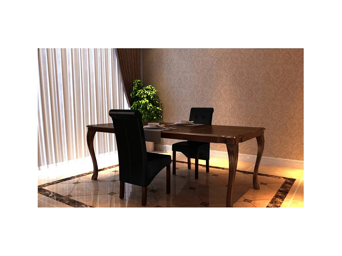 Sillas de comedor 2 unidades cuero sintético negro