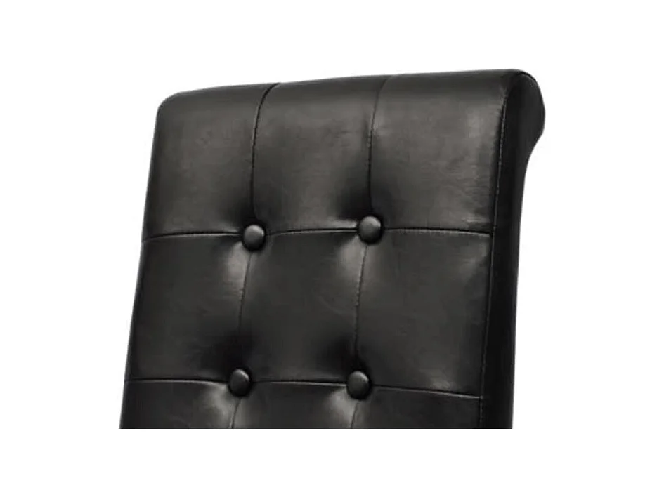 Sillas de comedor 2 unidades cuero sintético negro