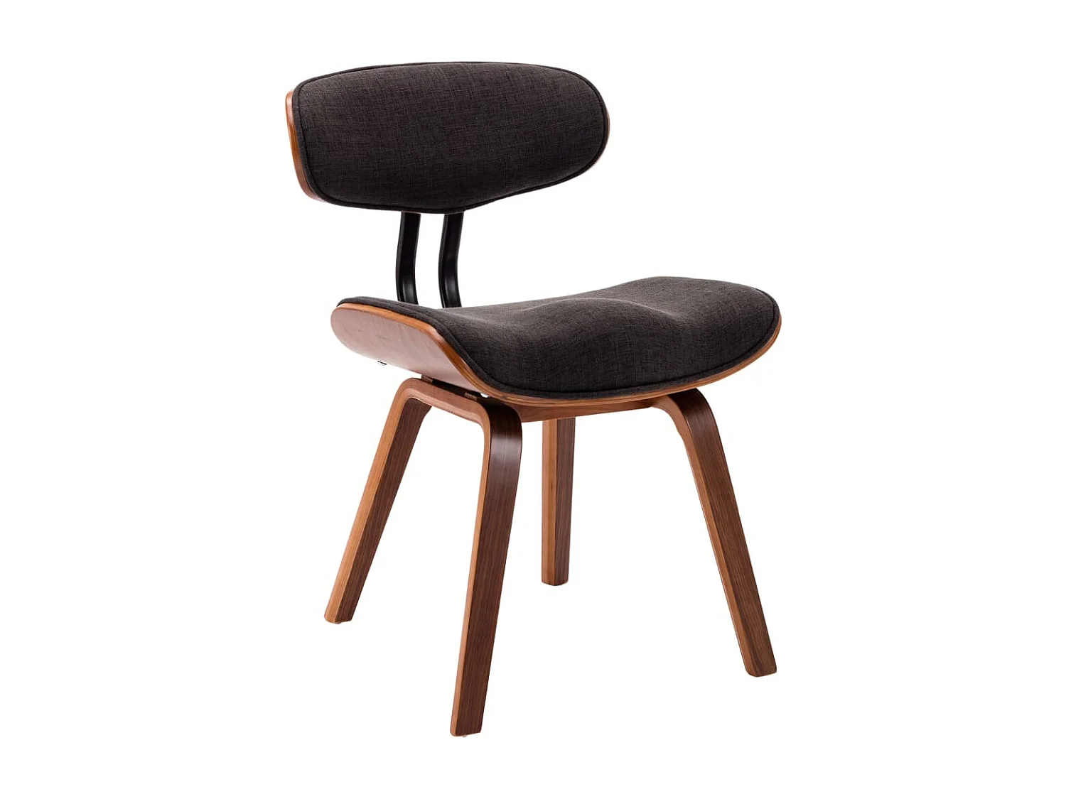 Chaises à manger lot de 6 gris bois courbé et tissu