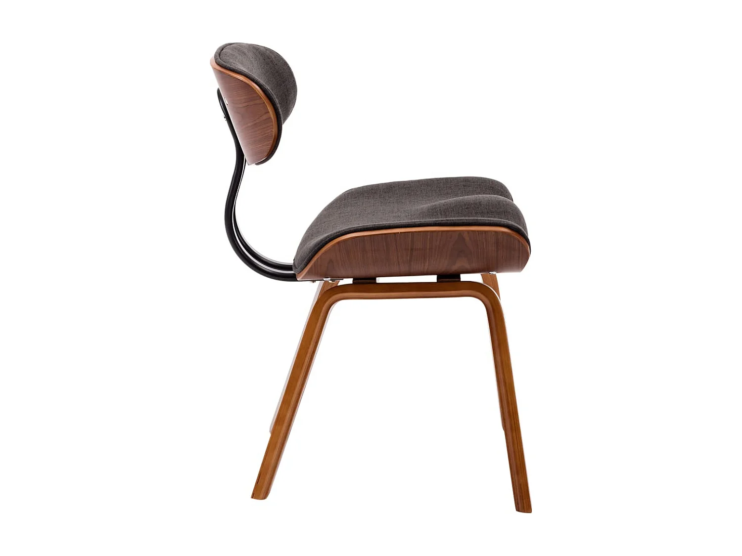 Chaises à manger lot de 6 gris bois courbé et tissu