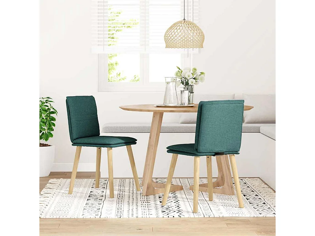 Eetkamerstoelen 2 st stof donkergroen