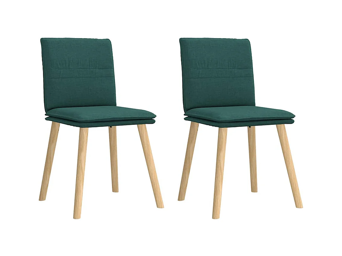 Chaises à manger lot de 2 vert foncé tissu