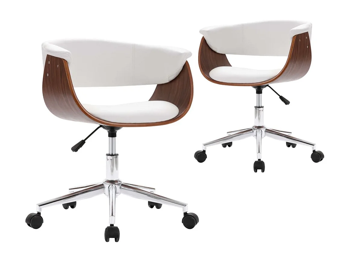 Eetkamerstoelen draaibaar 2 st kunstleer wit