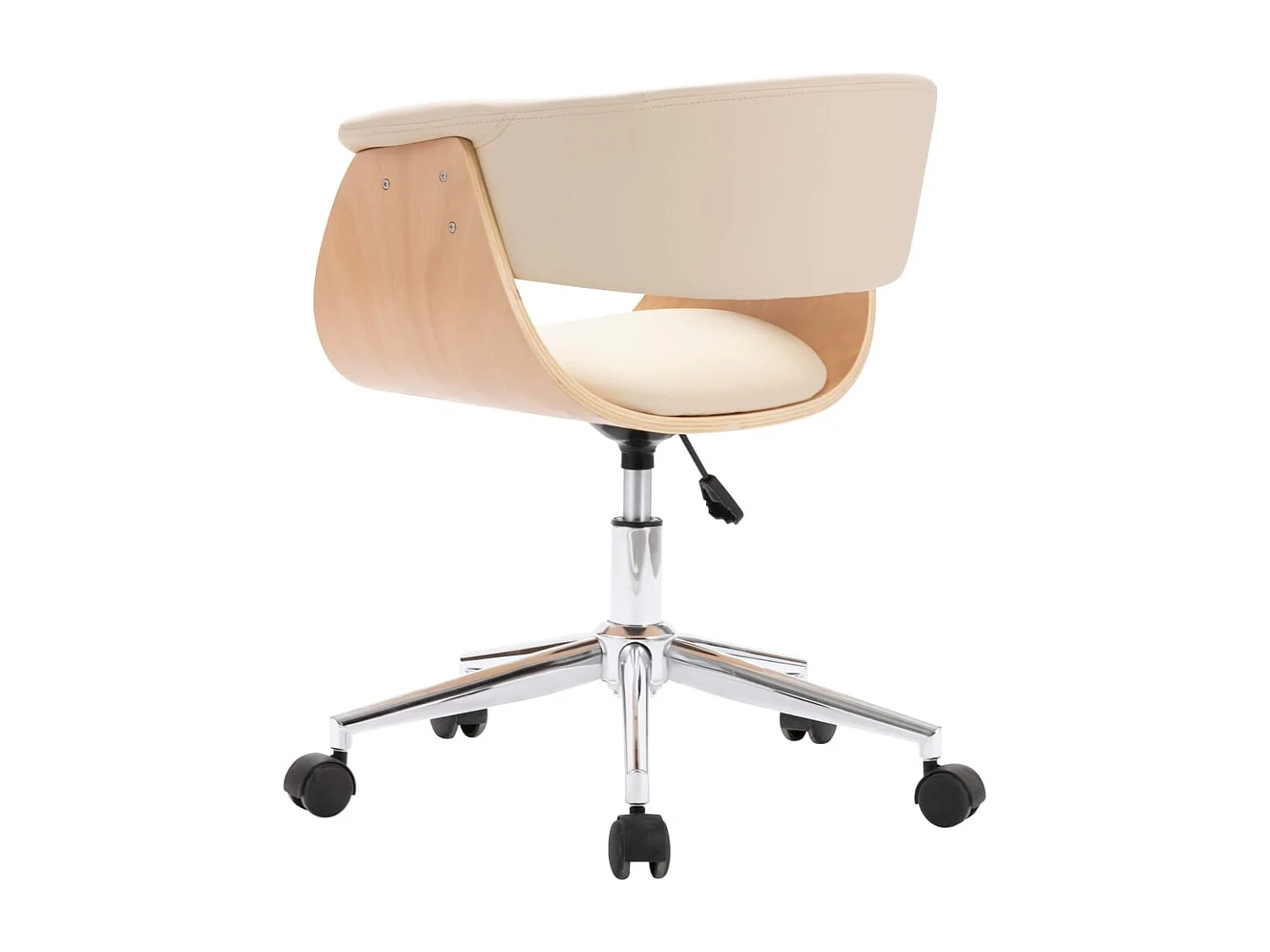 Eetkamerstoelen draaibaar 2 st kunstleer crèmekleurig