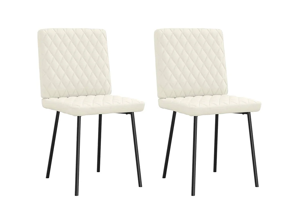 Chaises à manger lot de 2 Crème Velours
