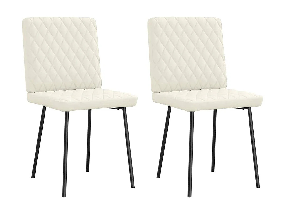 Chaises à manger lot de 2 Crème Velours