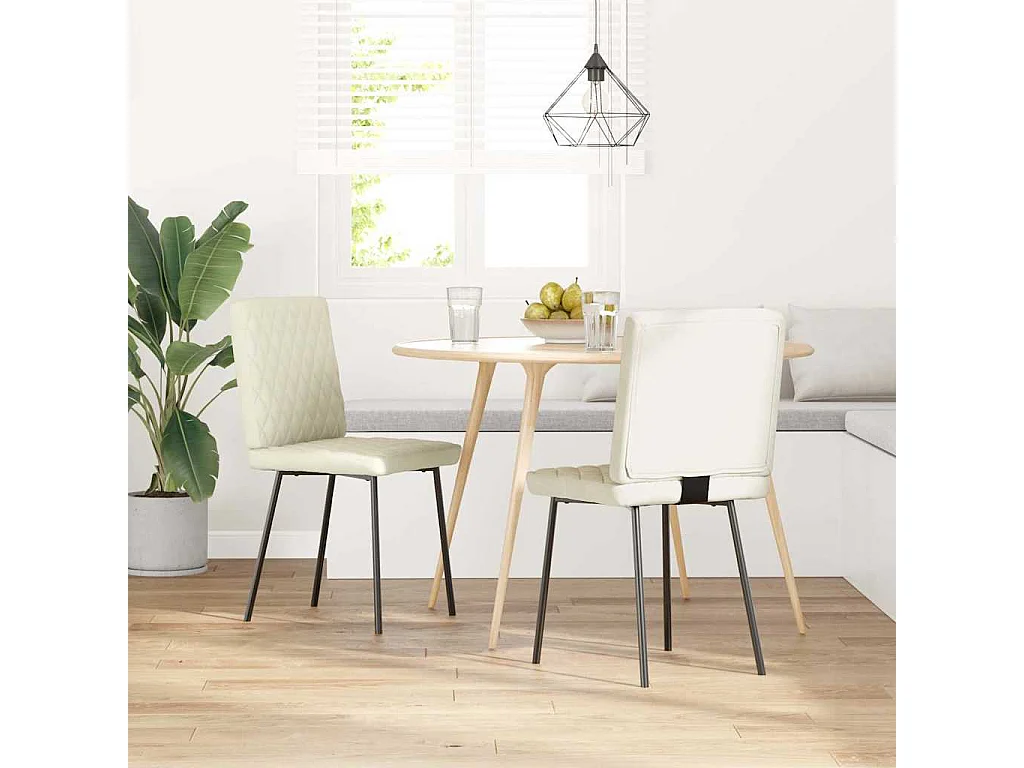 Chaises à manger lot de 2 Crème Velours