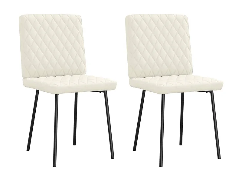 Chaises à manger lot de 2 Crème Velours