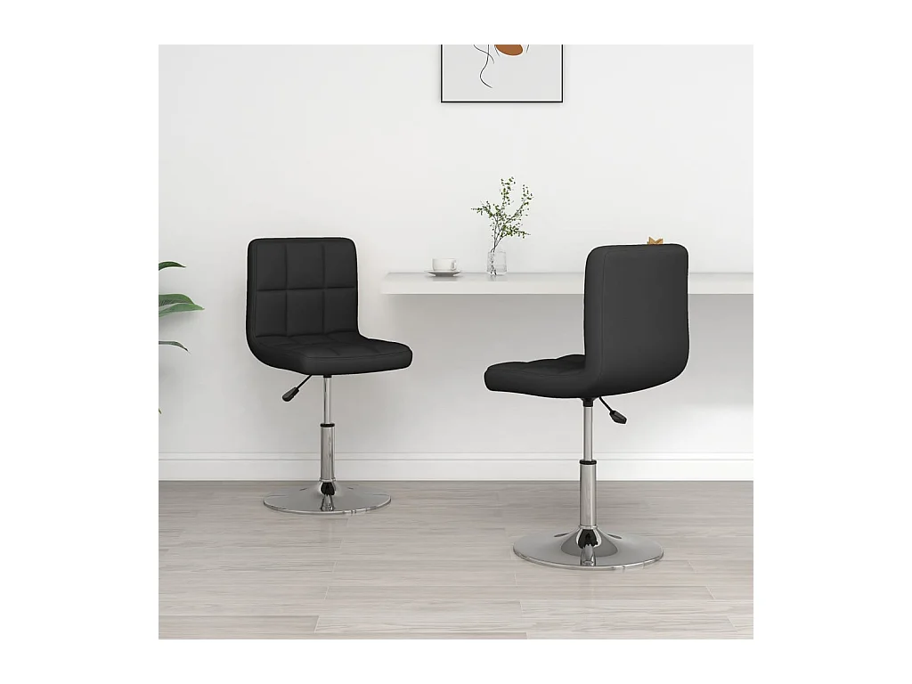 Chaises à manger lot de 2 noir similicuir