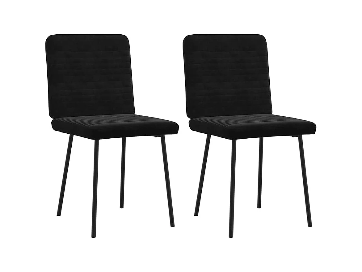 Chaises à manger lot de 2 Noir Velours