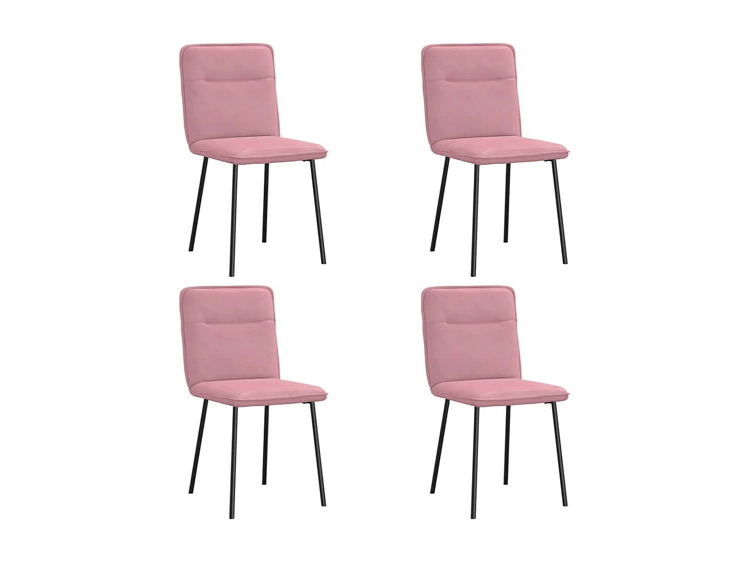 Eetkamerstoelen 4 stukkenfluweel roze