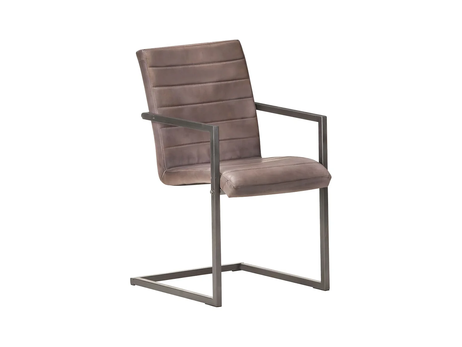 Chaises à manger cantilever lot de 6 marron cuir véritable