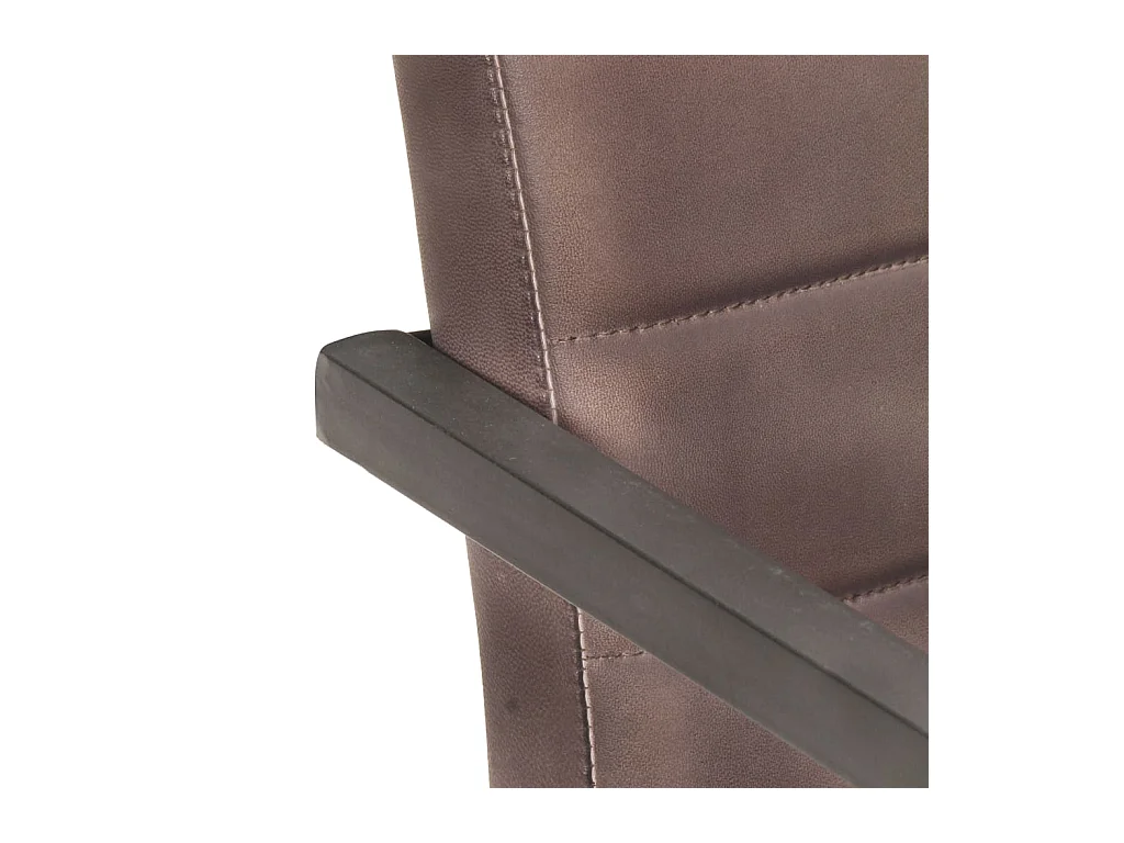 Chaises à manger cantilever lot de 6 marron cuir véritable