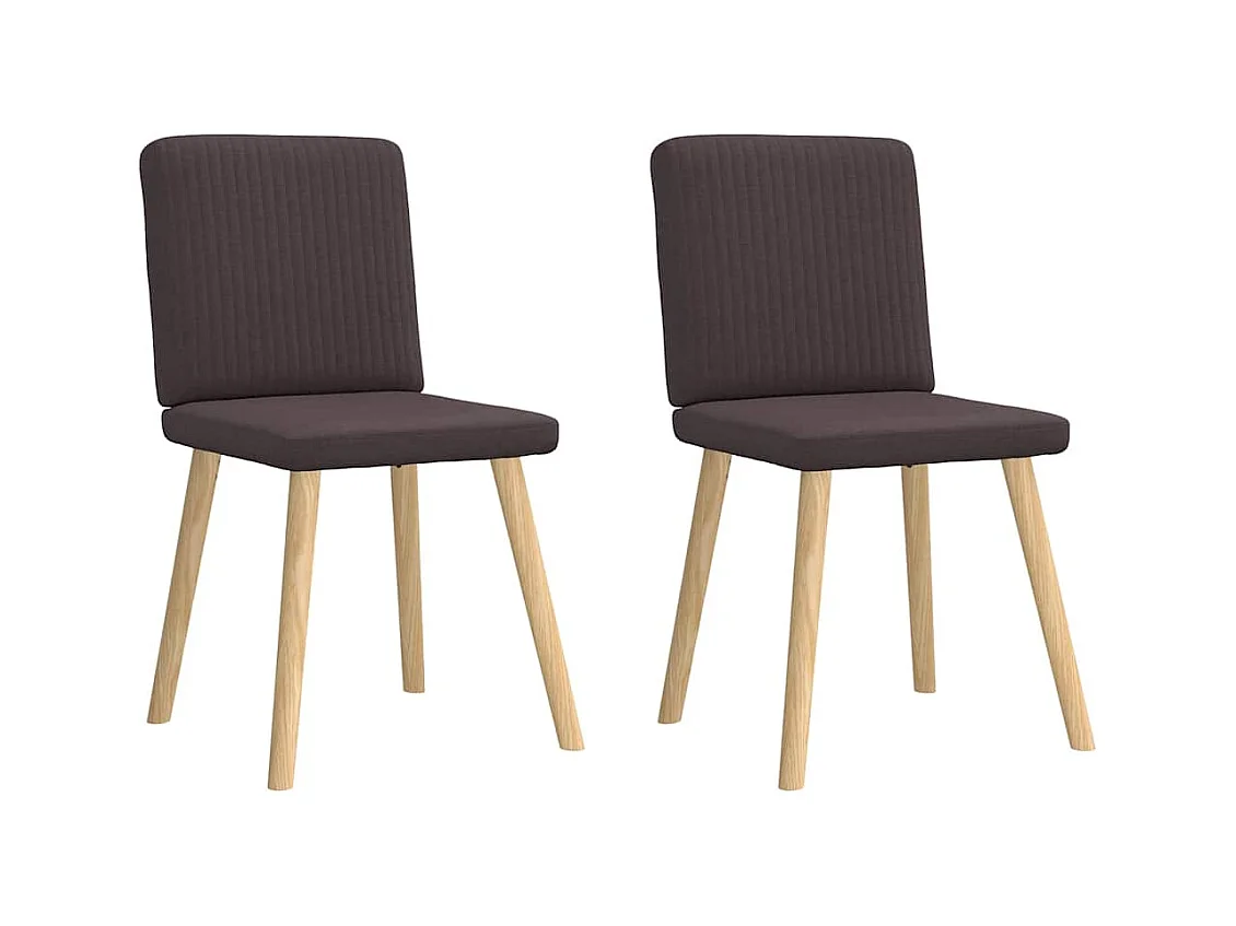 Chaises à manger lot de 2 marron foncé tissu