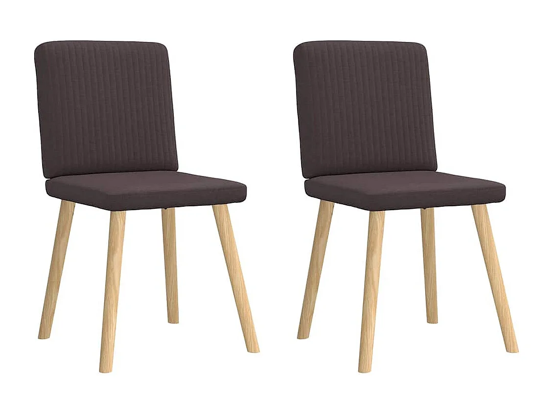 Chaises à manger lot de 2 marron foncé tissu