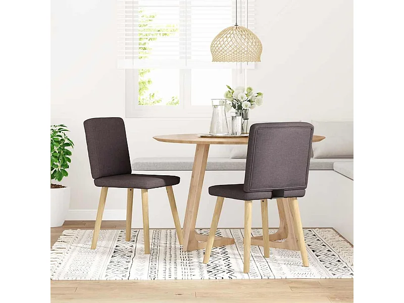 Eetkamerstoelen 2 st stof donkerbruin