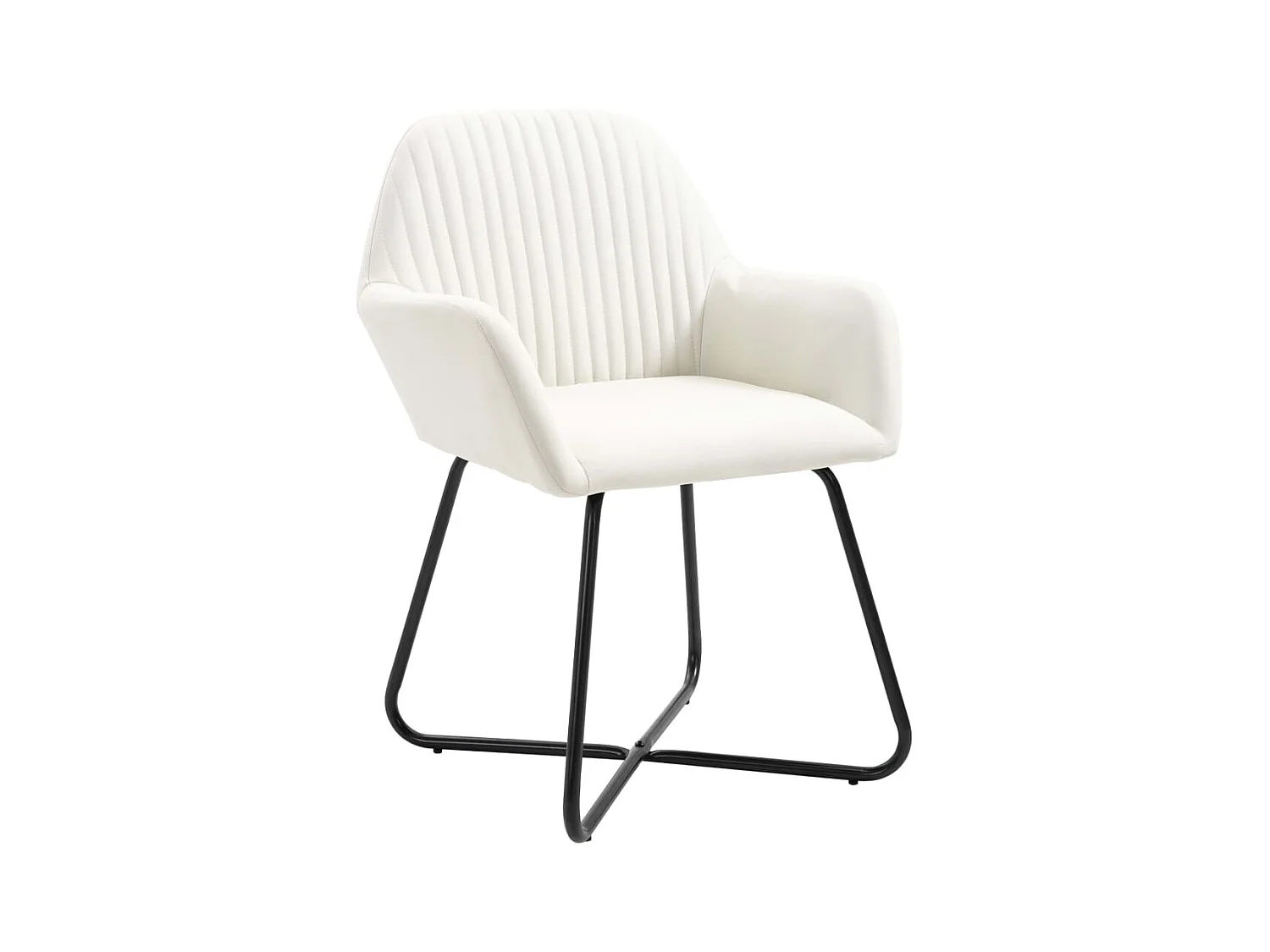 Chaises à manger lot de 2 crème tissu