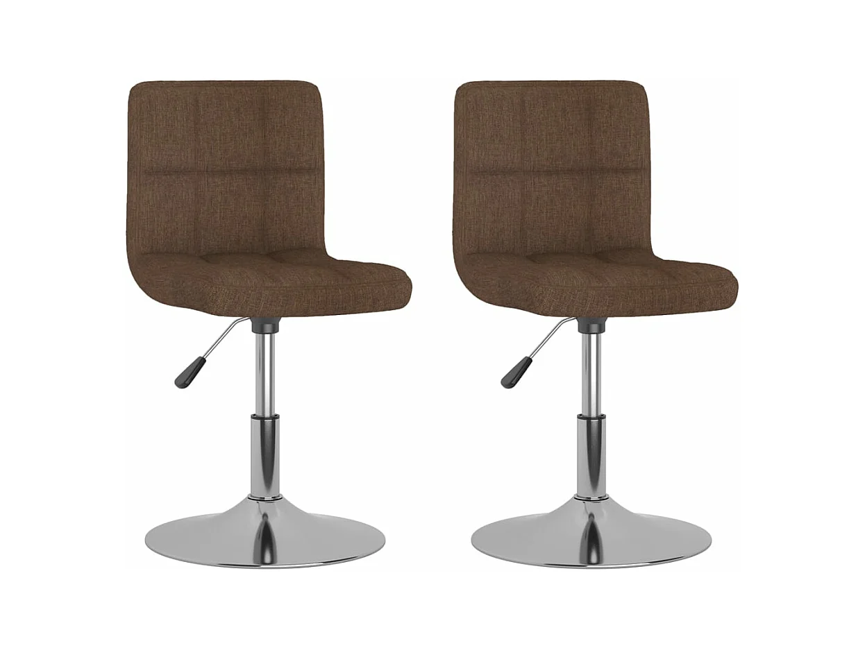 Chaises pivotantes à manger lot de 2 marron tissu