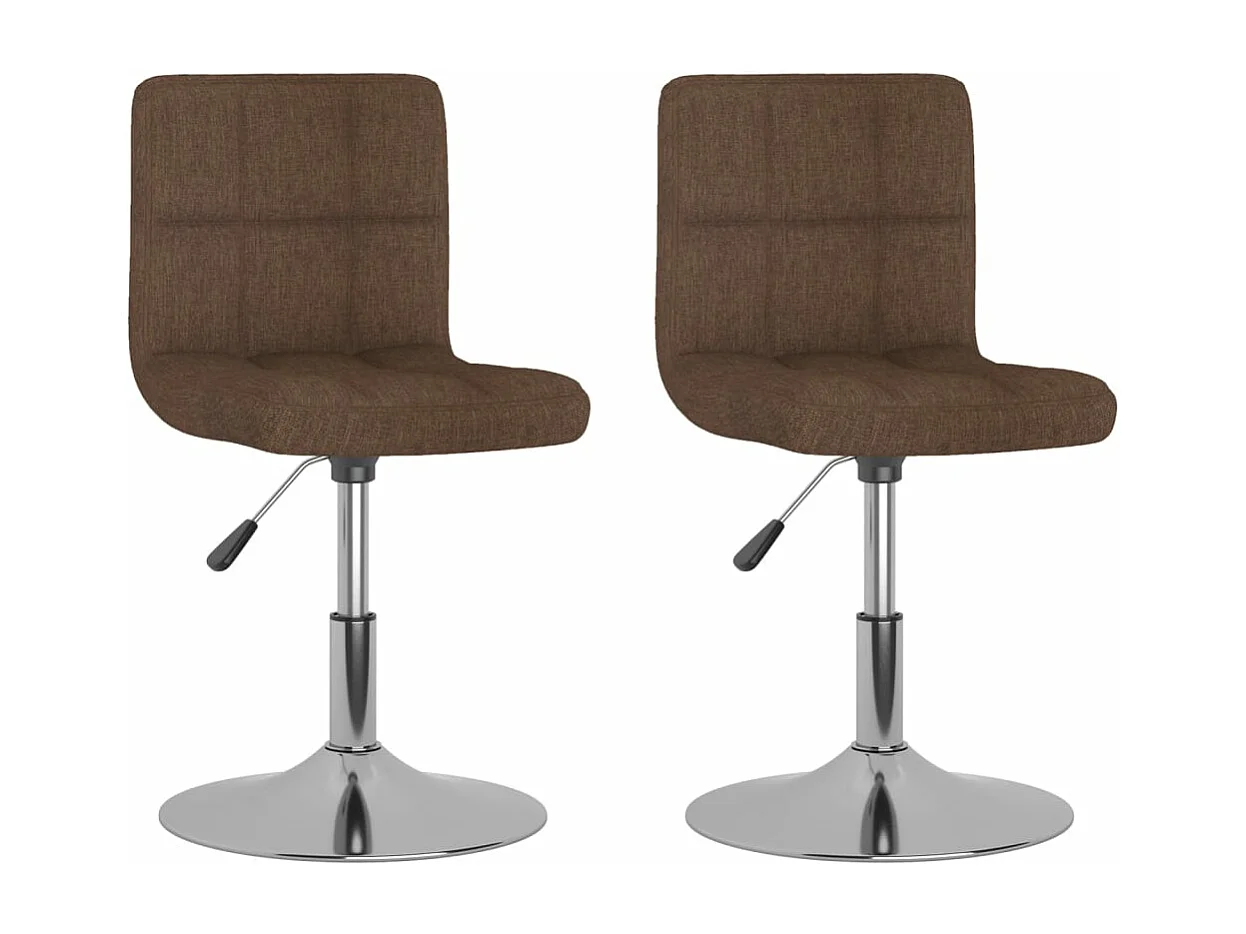 Chaises pivotantes à manger lot de 2 marron tissu