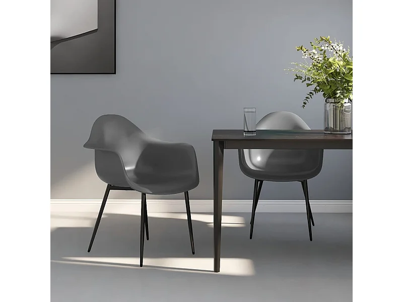 Chaises à manger lot de 2 gris PP