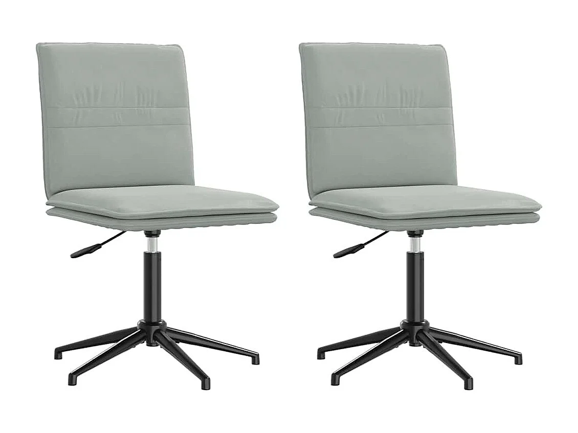 Chaises à manger lot de 2 Gris clair Velours