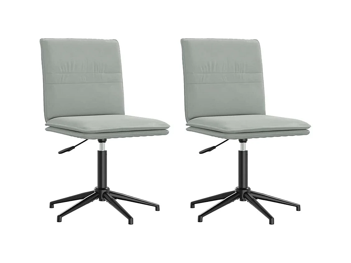 Chaises à manger lot de 2 Gris clair Velours