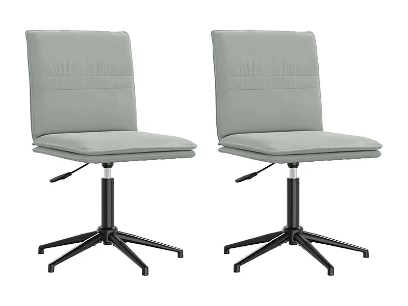 Chaises à manger lot de 2 Gris clair Velours