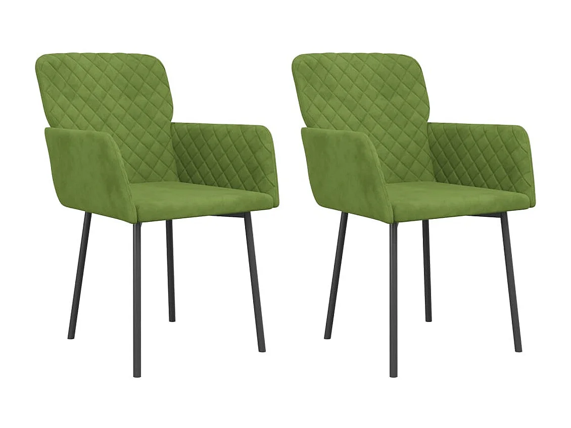 Sillas de comedor 2 unidades terciopelo verde claro