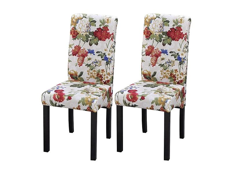 Chaises à manger lot de 2 multicolore tissu