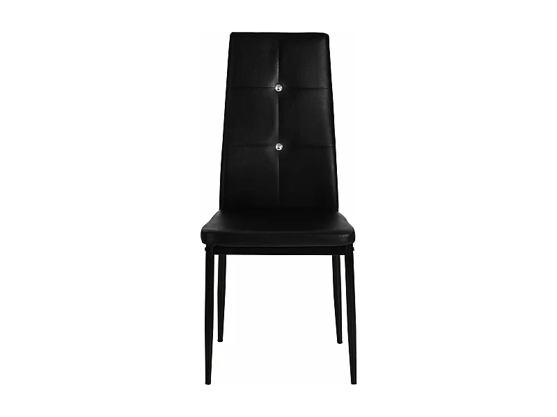 Cadeiras de jantar 4 peças couro artificial preto