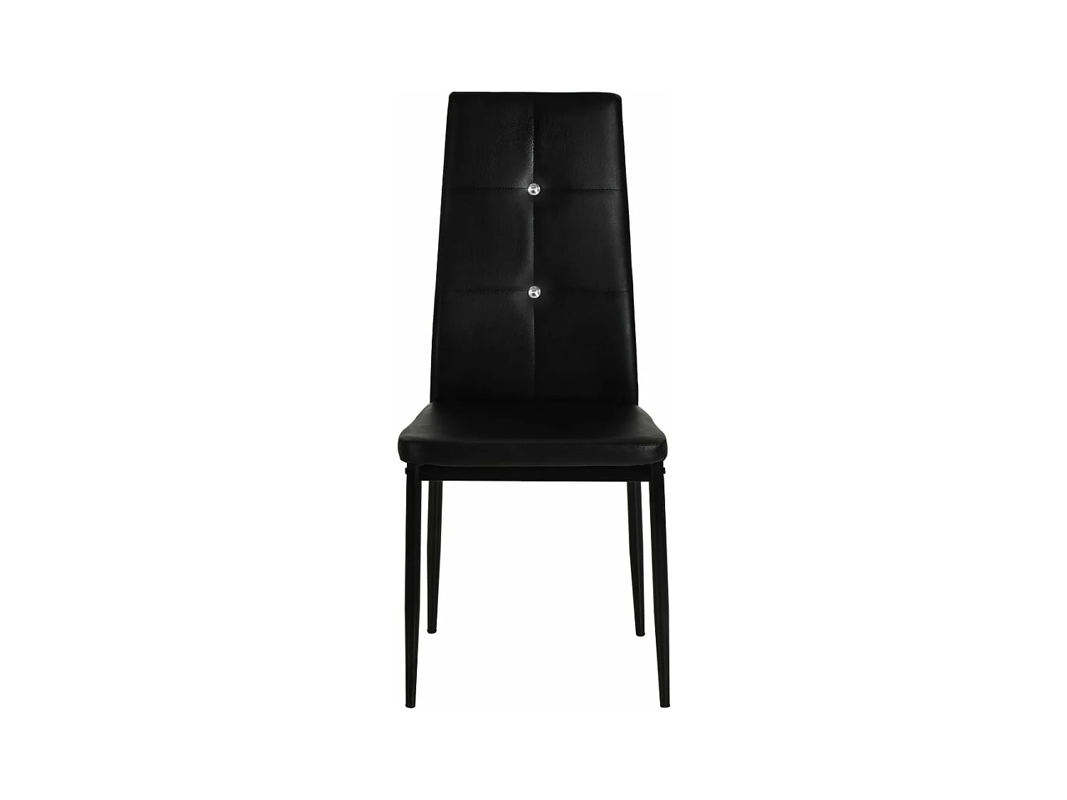 Chaises à manger lot de 4 noir similicuir