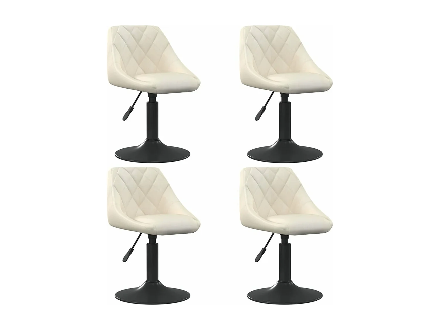 Chaises pivotantes à manger lot de 4 crème velours