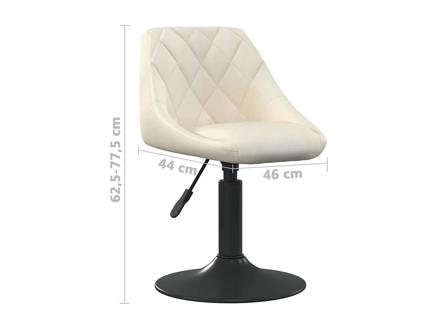 Chaises pivotantes à manger lot de 4 crème velours