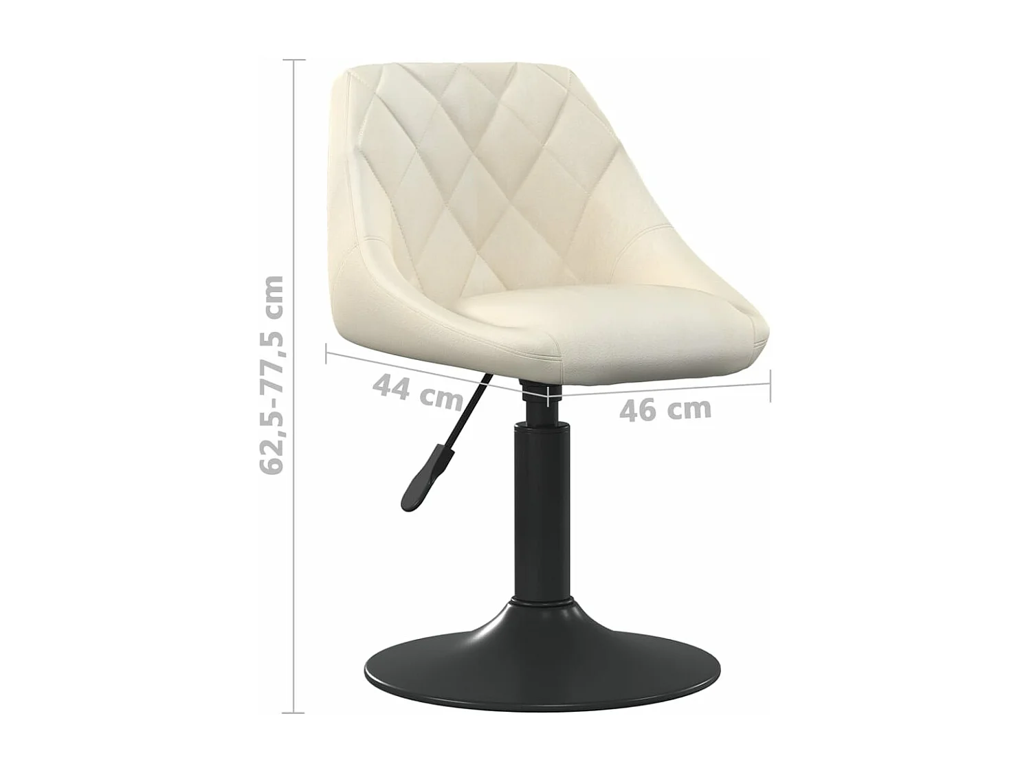 Chaises pivotantes à manger lot de 4 crème velours