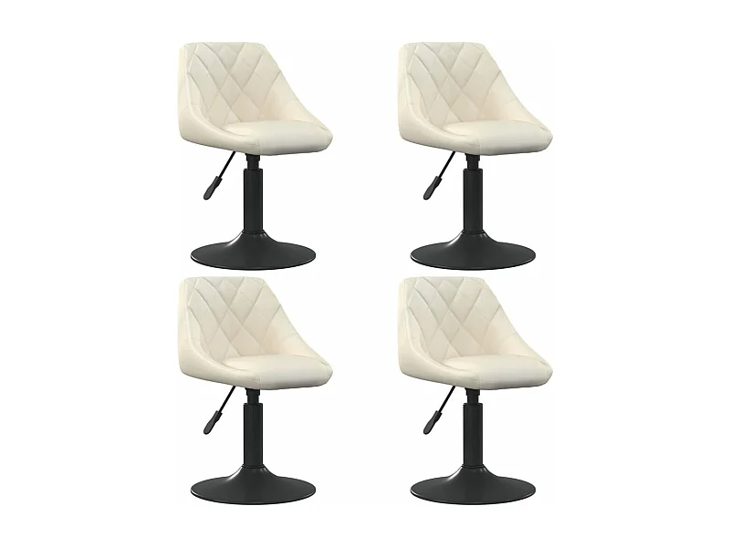 Chaises pivotantes à manger lot de 4 crème velours