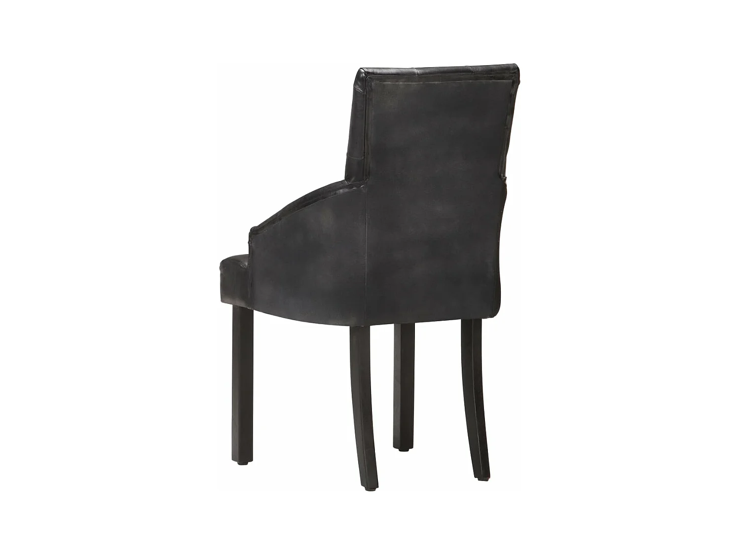 Chaises à manger lot de 6 noir cuir de chèvre véritable