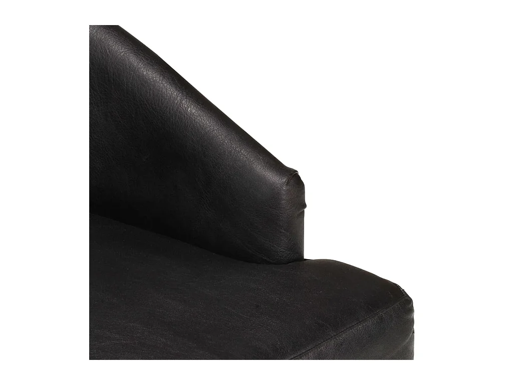 Chaises à manger lot de 6 noir cuir de chèvre véritable