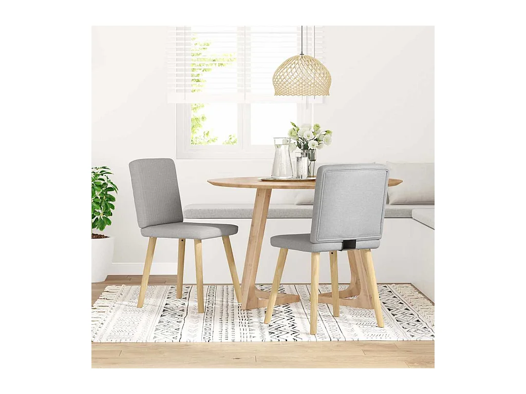 Chaises à manger lot de 2 gris nuage tissu