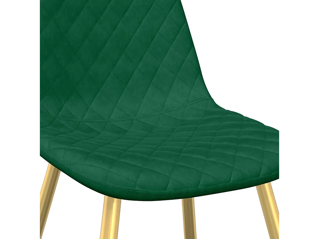 Chaises à manger lot de 2 vert foncé velours