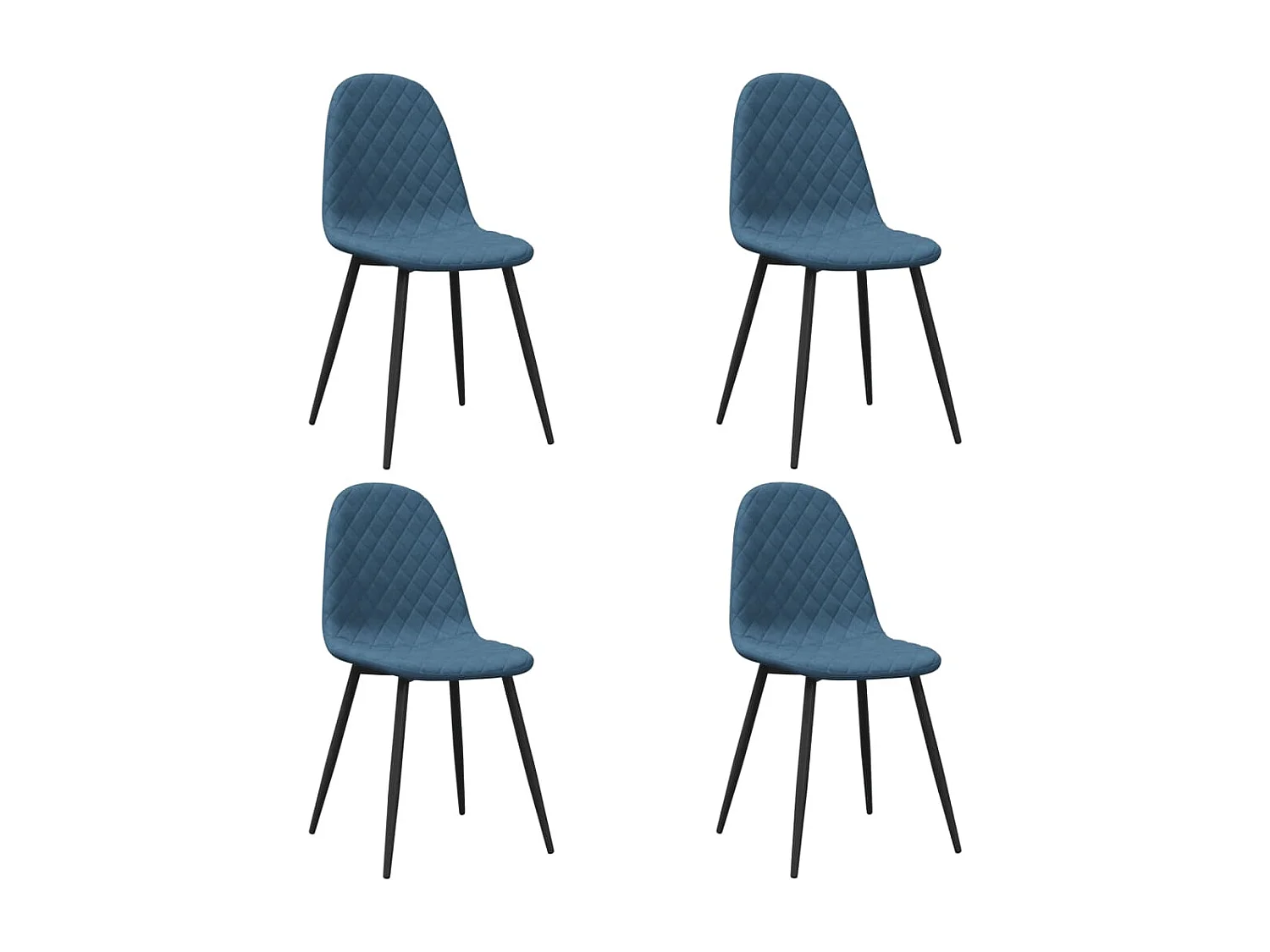 Chaises à manger lot de 4 Bleu Velours
