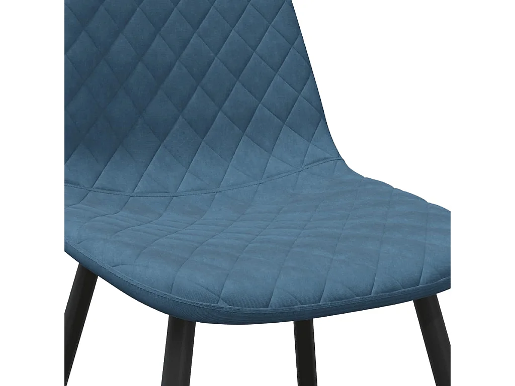 Chaises à manger lot de 4 Bleu Velours