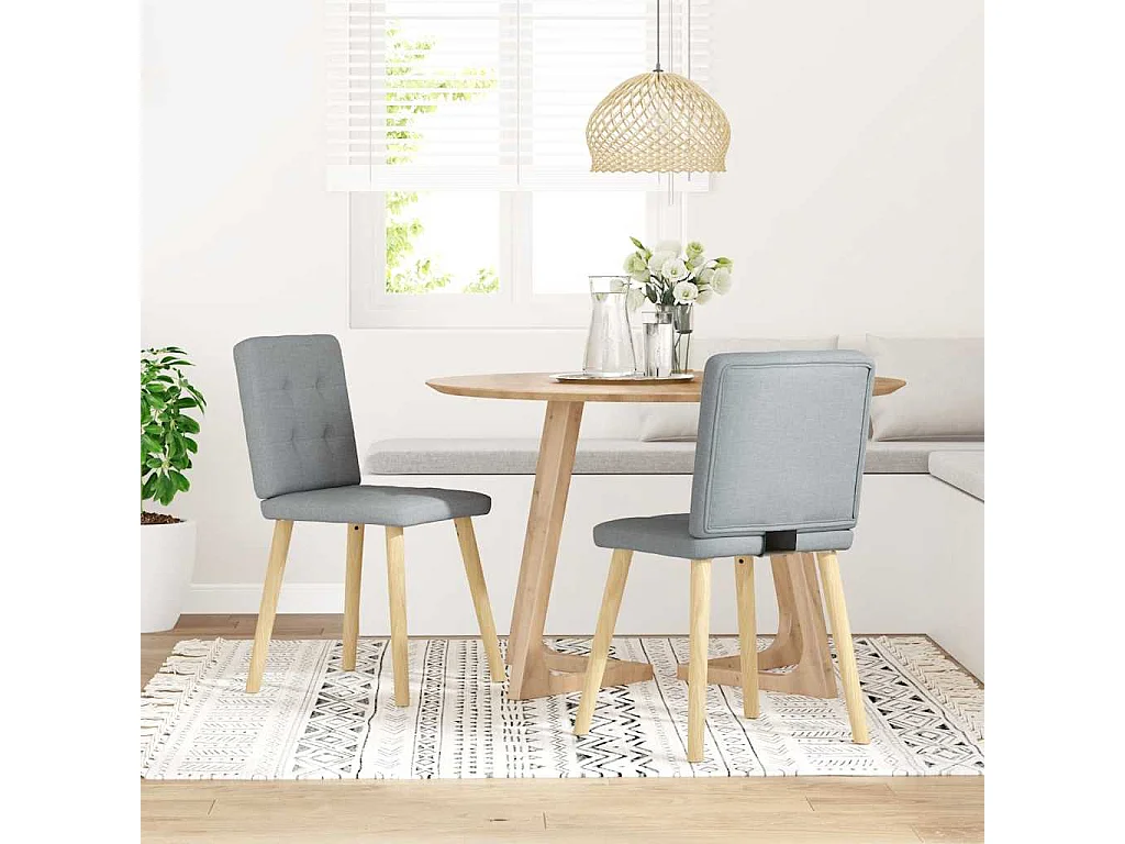 Chaises à manger lot de 2 gris clair tissu