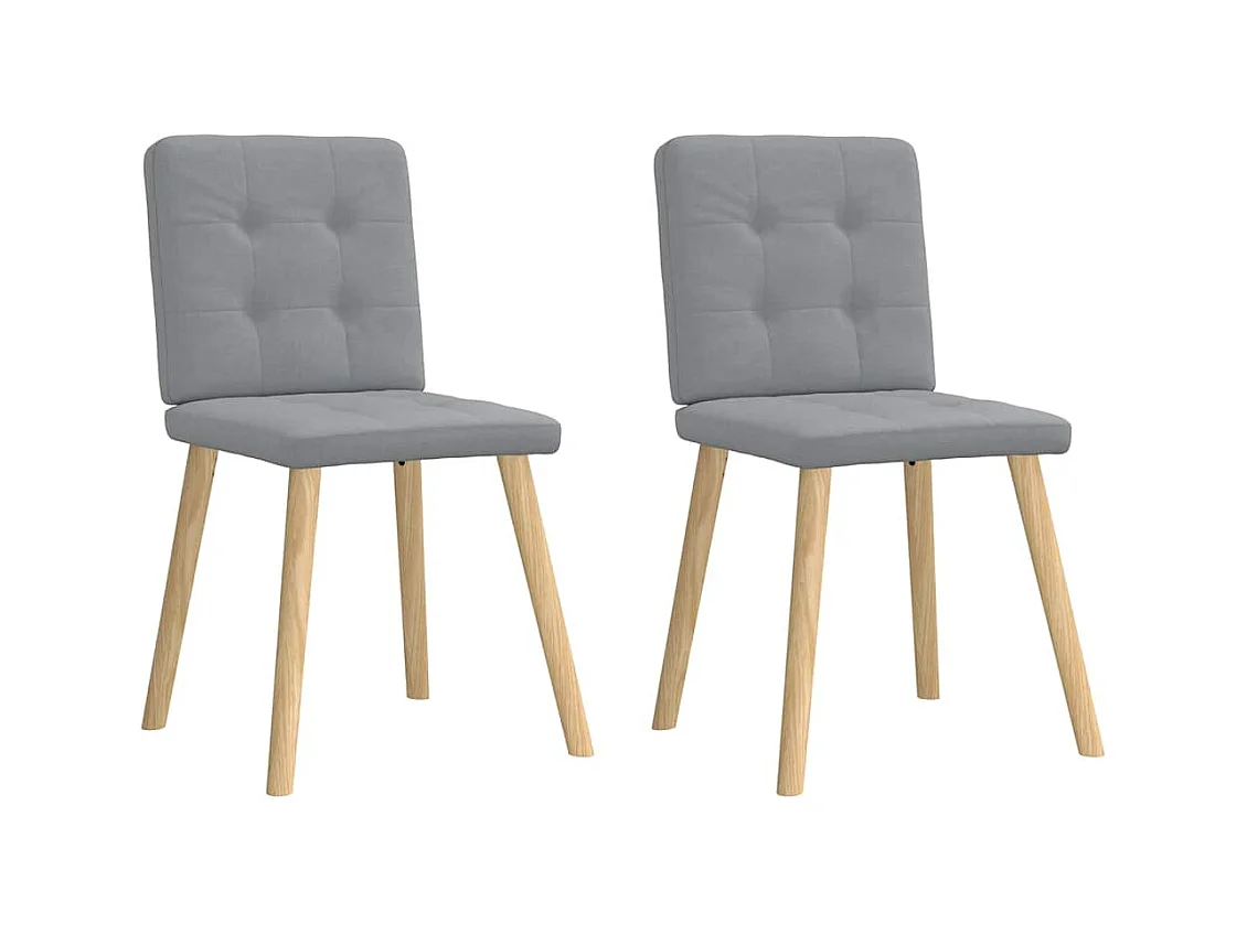 Chaises à manger lot de 2 gris clair tissu