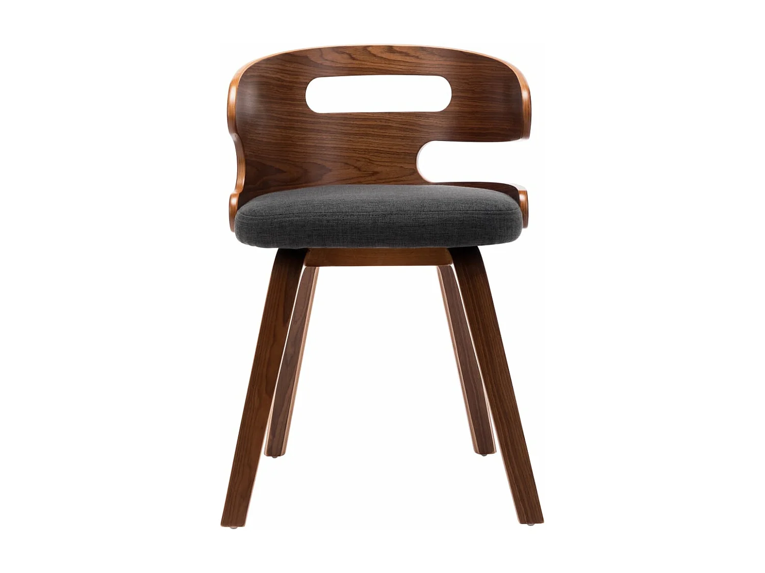 Eetkamerstoelen 6 st gebogen hout en stof donkergrijs