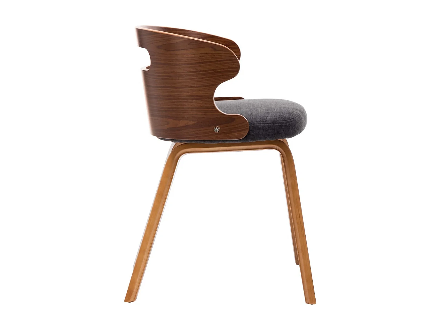 Eetkamerstoelen 6 st gebogen hout en stof donkergrijs